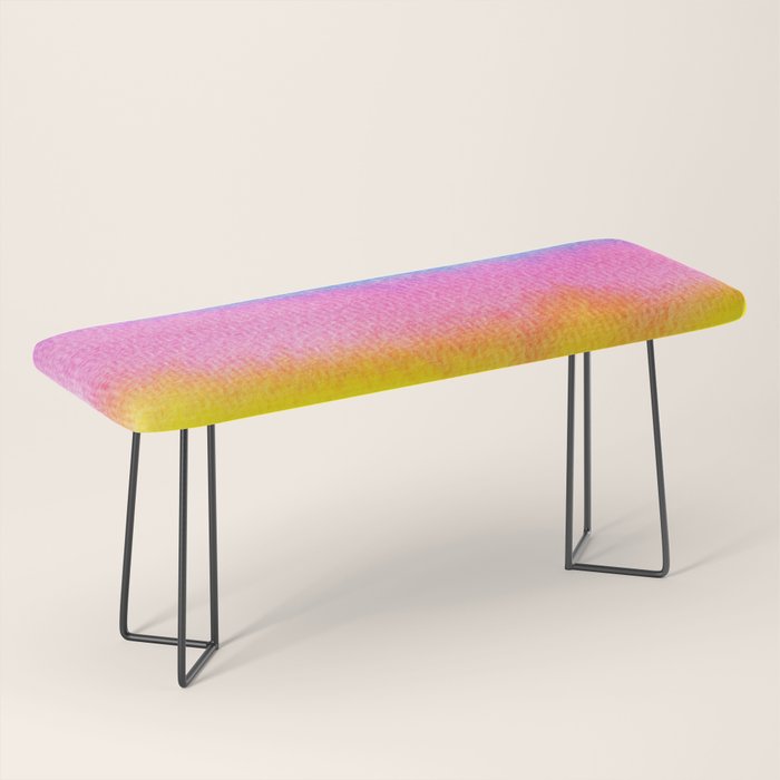 Rainbow, Watercolor Painting Abstract Colorful Fun, Urban Eclectic Contemporary Party Bohemian Bench Gallery Image 1