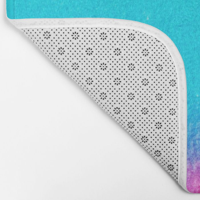 Rainbow, Watercolor Painting Abstract Colorful Fun, Urban Eclectic Contemporary Party Bohemian Bath Mat Gallery Image 2