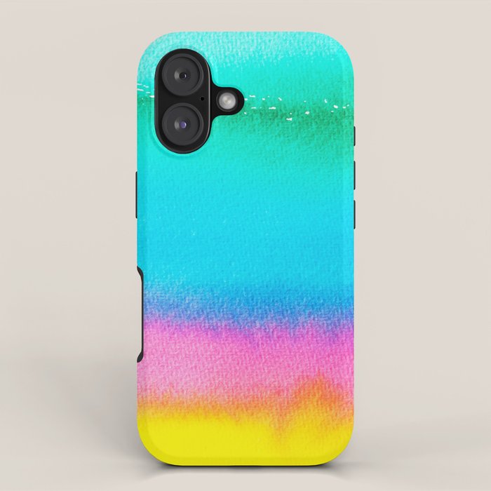 Rainbow, Watercolor Painting Abstract Colorful Fun, Urban Eclectic Contemporary Party Bohemian iPhone Case Gallery Image 1