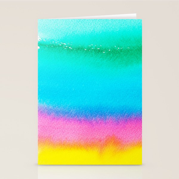 Rainbow, Watercolor Painting Abstract Colorful Fun, Urban Eclectic Contemporary Party Bohemian Stationery Card Gallery Image 2