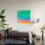 Rainbow, Watercolor Painting Abstract Colorful Fun, Urban Eclectic Contemporary Party Bohemian Wood Wall Art Gallery Image 2