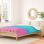 Rainbow, Watercolor Painting Abstract Colorful Fun, Urban Eclectic Contemporary Party Bohemian Duvet Cover Gallery Image 2