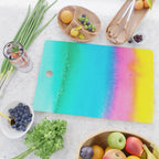 Rainbow, Watercolor Painting Abstract Colorful Fun, Urban Eclectic Contemporary Party Bohemian Cutting Board Gallery Image 2