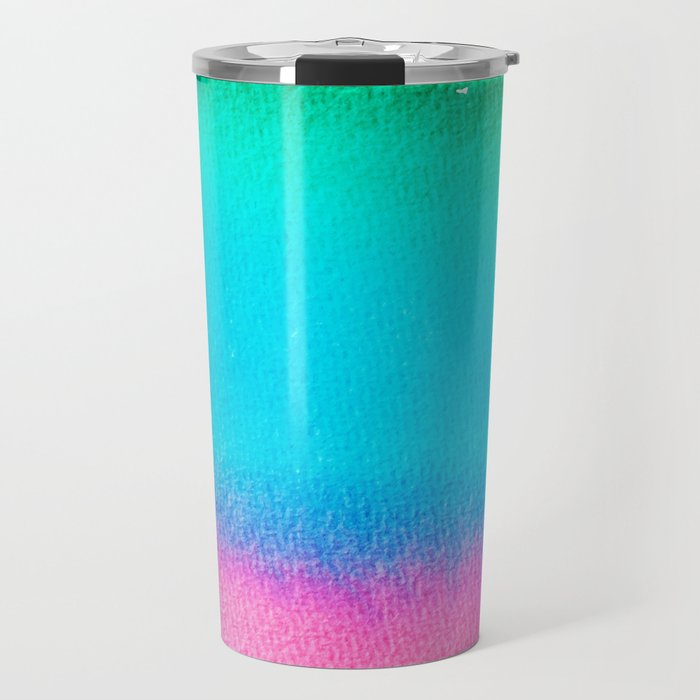 Rainbow, Watercolor Painting Abstract Colorful Fun, Urban Eclectic Contemporary Party Bohemian Travel Mug Gallery Image 1