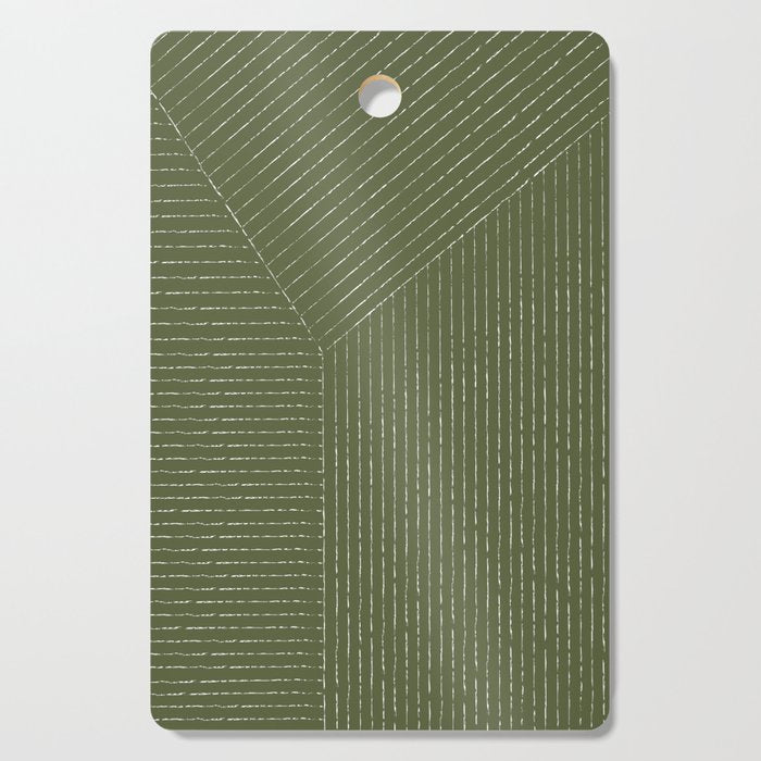 Lines (Moss Green) Cutting Board Gallery Image 1