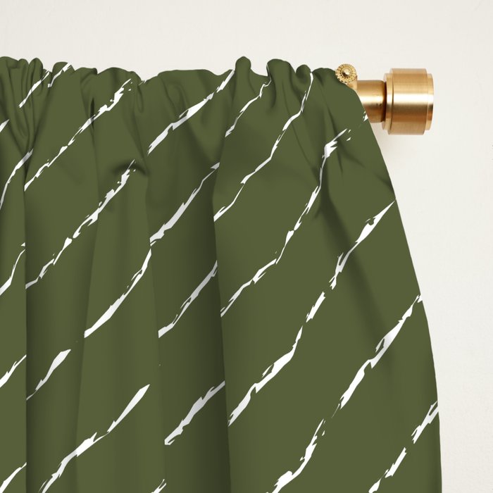 Lines (Moss Green) Window Curtain Gallery Image 2