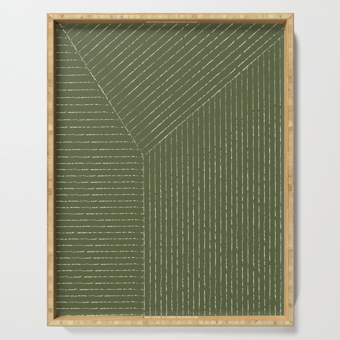 Lines (Moss Green) Serving Tray Gallery Image 1