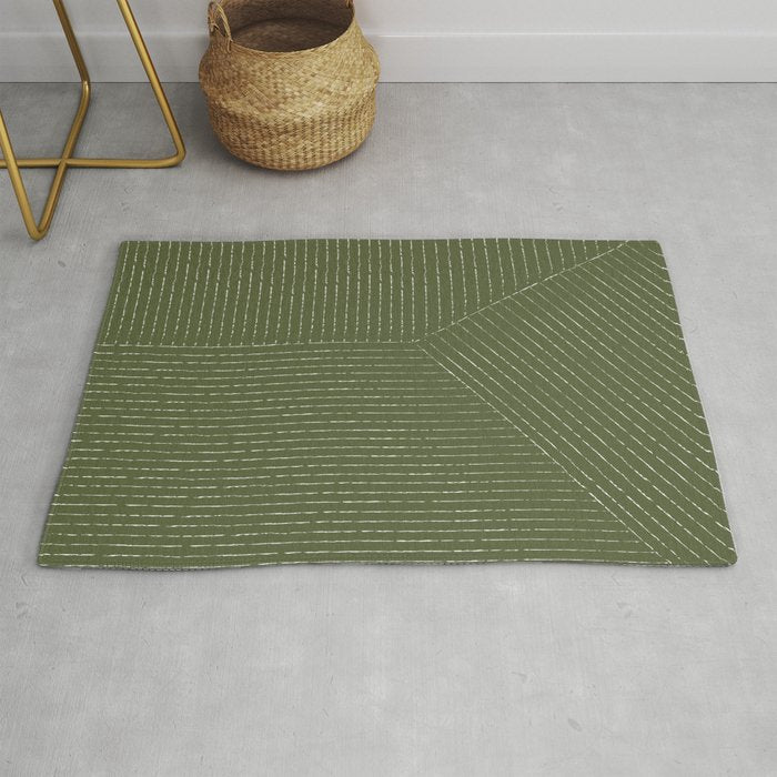 Lines (Moss Green) Rug Gallery Image 1