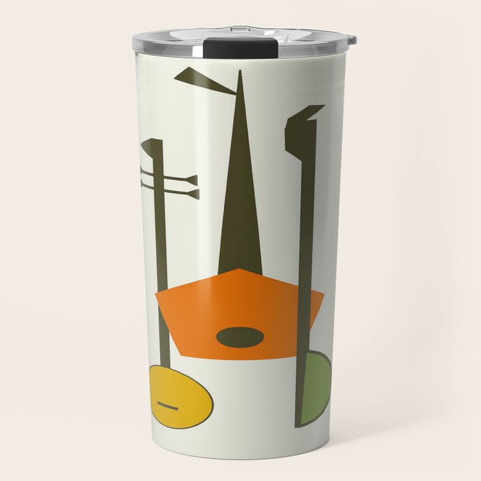 Mid-Century Modern Art Musical Strings Travel Mug Gallery Image 1