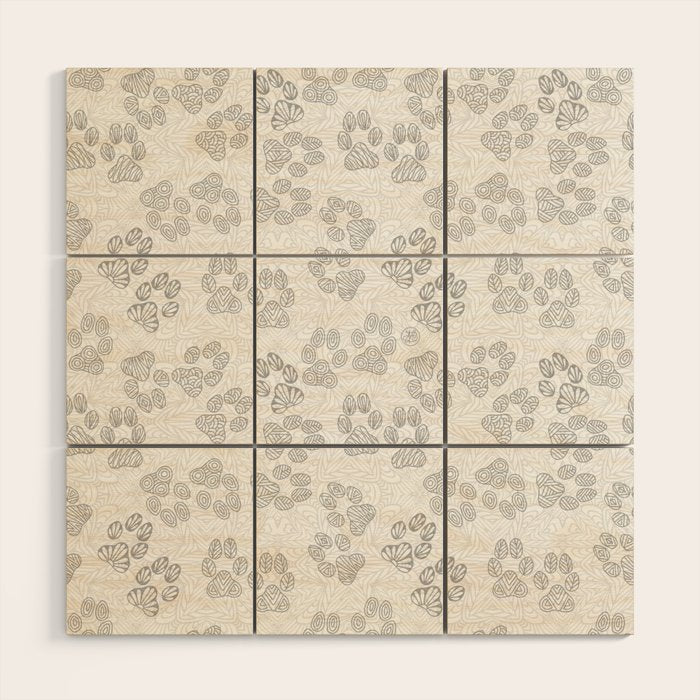 Puppy Paw Prints Wood Wall Art Gallery Image 1