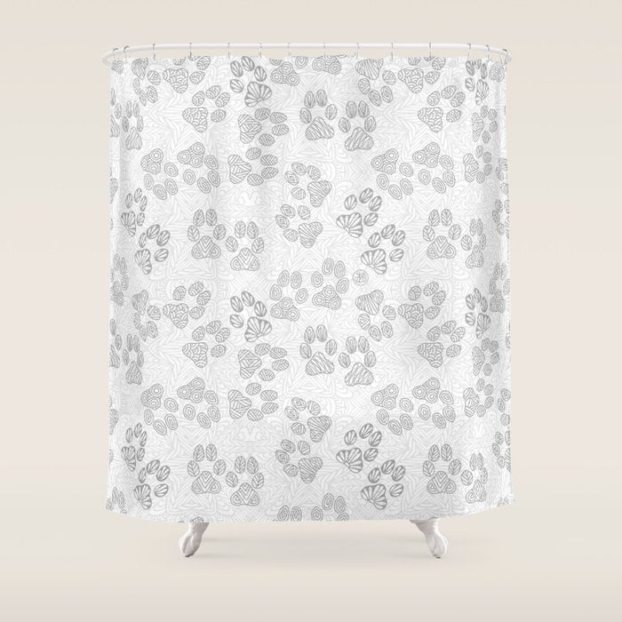 Puppy Paw Prints Shower Curtain Gallery Image 1