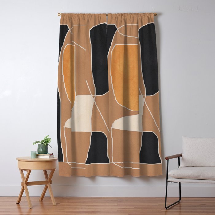 Modern Abstract Minimal Shapes 211 Window Curtain Gallery Image 5