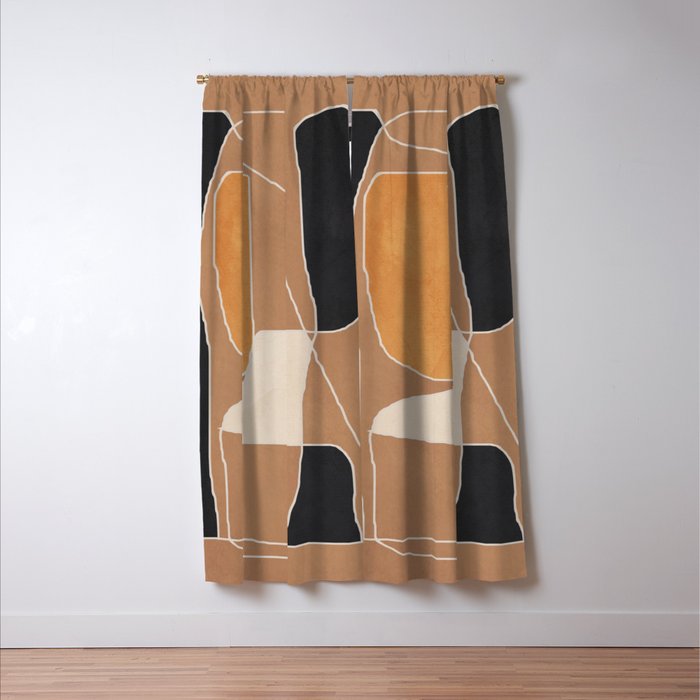 Modern Abstract Minimal Shapes 211 Window Curtain Gallery Image 3