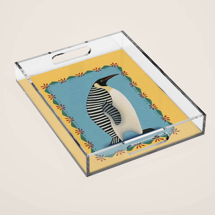 Striped Penguin Acrylic Tray Gallery Image 1