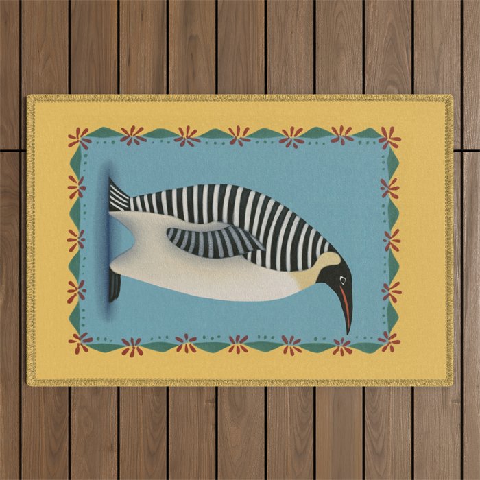 Striped Penguin Outdoor Rug Gallery Image 1
