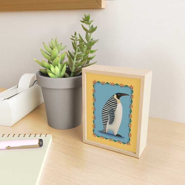 Striped Penguin Mini Art Print Gallery Image 2