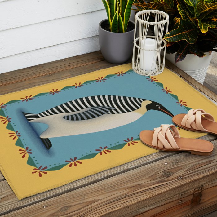 Striped Penguin Outdoor Rug Gallery Image 2