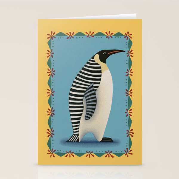 Striped Penguin Stationery Card Gallery Image 1