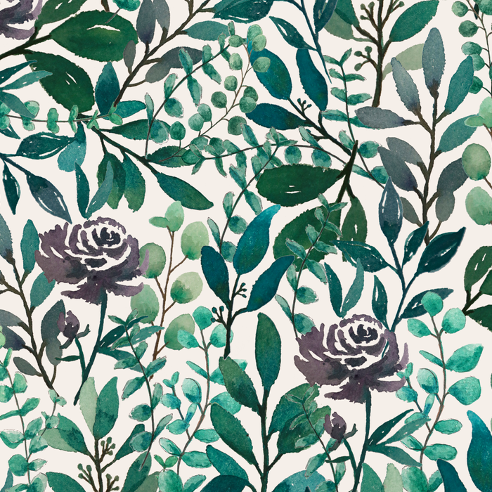 Purple Flowers and Eucalyptus Leaves Pattern Coffee Mug Gallery Image 2