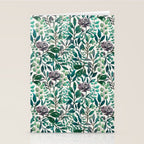Purple Flowers and Eucalyptus Leaves Pattern Stationery Card Gallery Image 2
