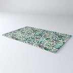 Purple Flowers and Eucalyptus Leaves Pattern Rug Gallery Image 3
