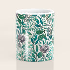 Purple Flowers and Eucalyptus Leaves Pattern Coffee Mug Gallery Image 4