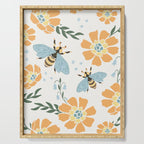Honey Bees and Orange Flowers Serving Tray Gallery Image 1