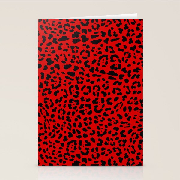 Punk Rock Red Leopard Pattern Stationery Card Gallery Image 2
