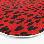 Punk Rock Red Leopard Pattern Bath Mat Gallery Image 3