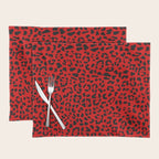Punk Rock Red Leopard Pattern Placemat Gallery Image 1