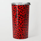 Punk Rock Red Leopard Pattern Travel Mug Gallery Image 2