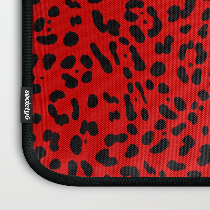 Punk Rock Red Leopard Pattern Laptop Sleeve Gallery Image 3