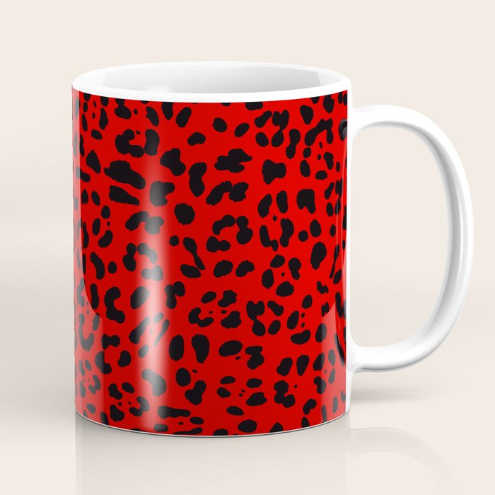 Punk Rock Red Leopard Pattern Coffee Mug Gallery Image 1