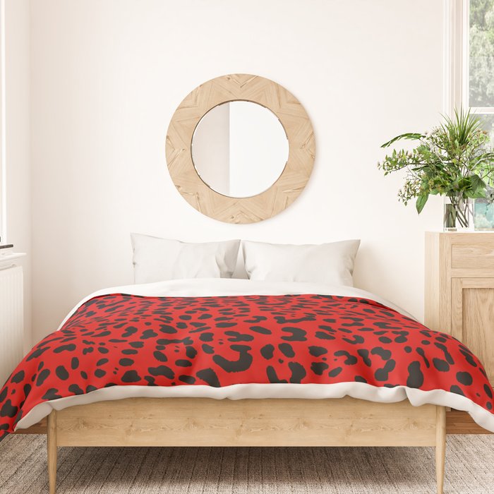Punk Rock Red Leopard Pattern Duvet Cover Gallery Image 3