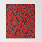 Punk Rock Red Leopard Pattern Throw Blanket Gallery Image 2