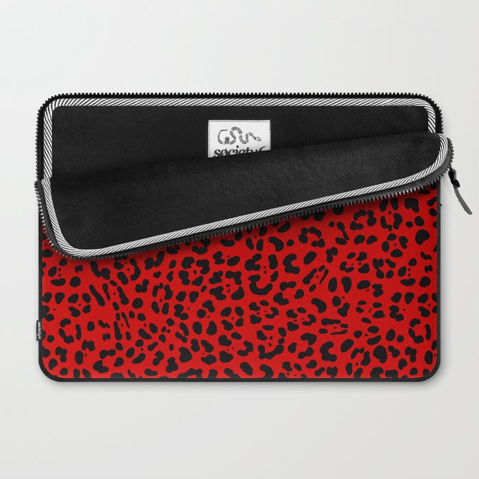 Punk Rock Red Leopard Pattern Laptop Sleeve Gallery Image 2