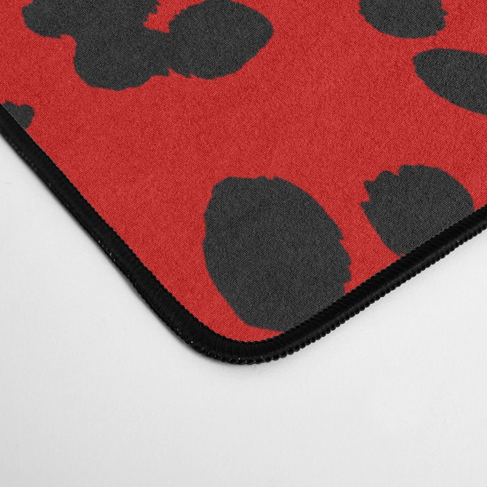 Punk Rock Red Leopard Pattern Desk Mat Gallery Image 4