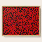 Punk Rock Red Leopard Pattern Serving Tray Gallery Image 1