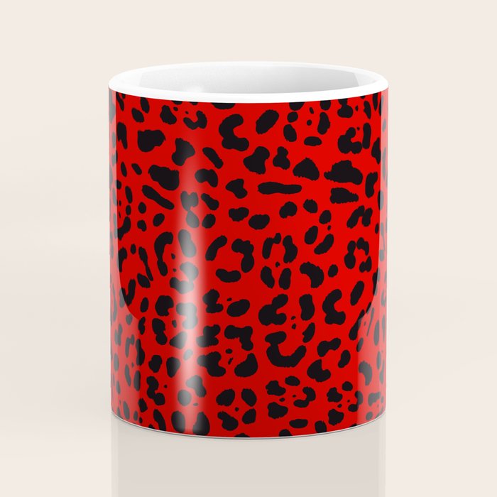 Punk Rock Red Leopard Pattern Coffee Mug Gallery Image 4