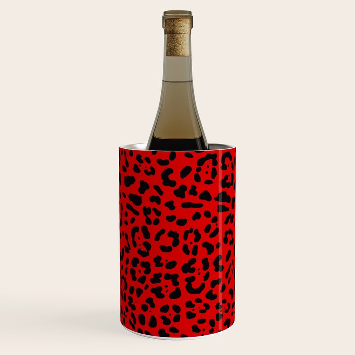 Punk Rock Red Leopard Pattern Wine Chiller Gallery Image 1