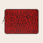 Punk Rock Red Leopard Pattern Laptop Sleeve Gallery Image 1