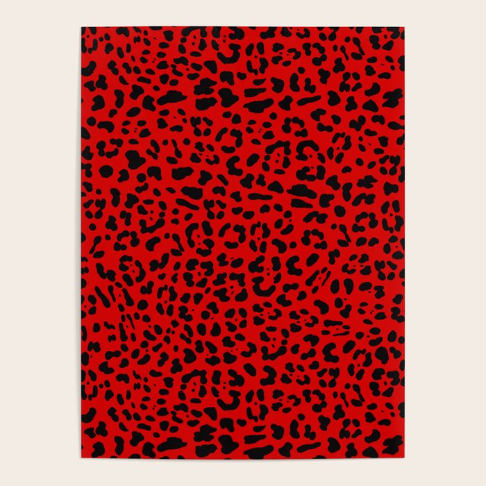 Punk Rock Red Leopard Pattern Poster Gallery Image 4
