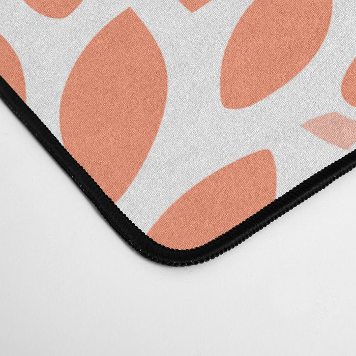Floral Prints and Leaves, White, Coral and Navy Desk Mat Gallery Image 4