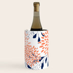 Floral Prints and Leaves, White, Coral and Navy Wine Chiller Gallery Image 3