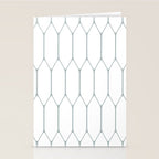Long Honeycomb Minimalist Geometric Pattern in White and Light Blue-Gray Stationery Card Gallery Image 2