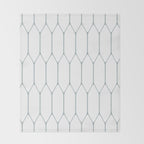 Long Honeycomb Minimalist Geometric Pattern in White and Light Blue-Gray Throw Blanket Gallery Image 2