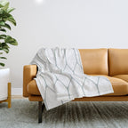 Long Honeycomb Minimalist Geometric Pattern in White and Light Blue-Gray Throw Blanket Gallery Image 1