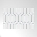 Long Honeycomb Minimalist Geometric Pattern in White and Light Blue-Gray Welcome Mat Gallery Image 1