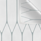 Long Honeycomb Minimalist Geometric Pattern in White and Light Blue-Gray Wall Tapestry Gallery Image 3