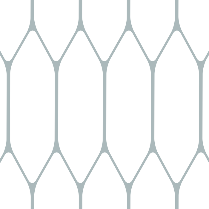 Long Honeycomb Minimalist Geometric Pattern in White and Light Blue-Gray Coffee Mug Gallery Image 2